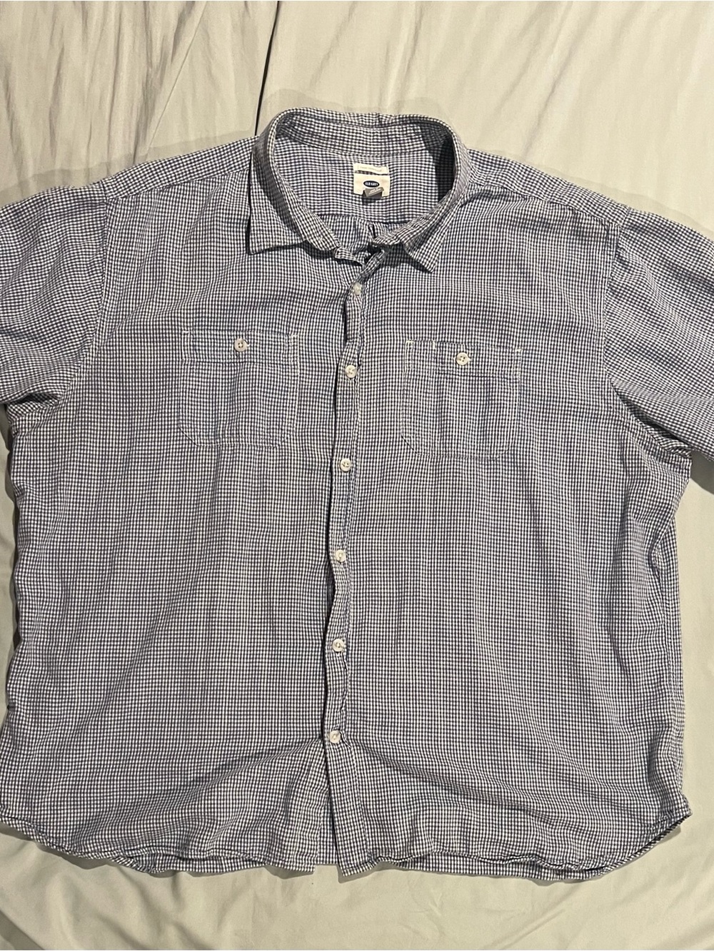 Old Navy Light Blue Checked Men’s Button-Down Shirt